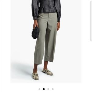 Cropped gabardine straight-leg pants